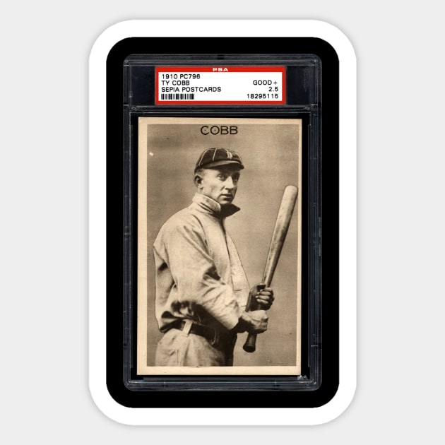 1910 PC796 Sepia Postcards -  TY COBB Sticker by anjaytenan